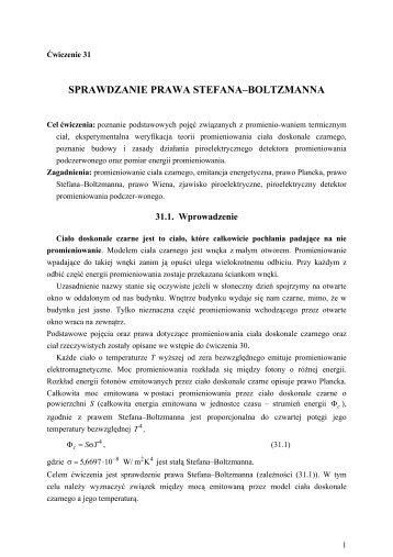 Sprawdzanie prawa Stefana - Boltzmanna