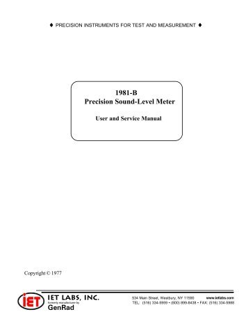 GR 1981 Manual - IET Labs, Inc.
