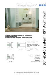 Schiebetüren Alpha HST Unterlagen - BFB GmbH