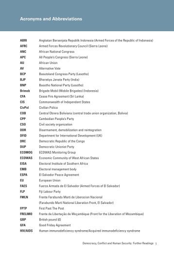 Acronyms and Abbreviations - International IDEA