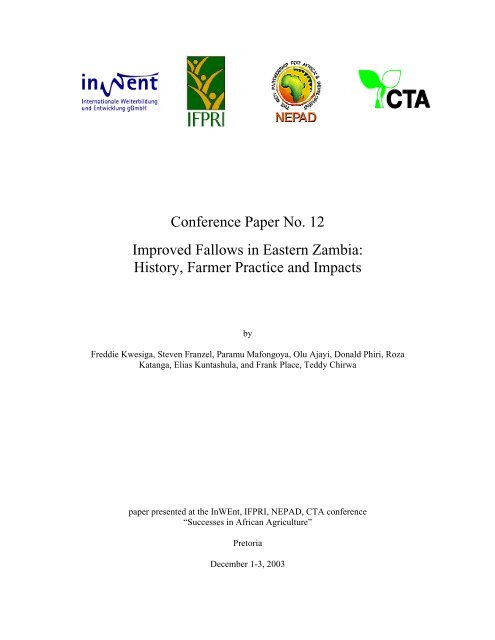 Improved Fallows in Eastern Zambia - International Food Policy ...