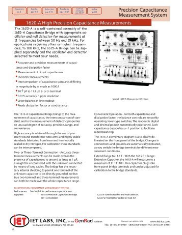 Precision Capacitance Measurement System - IET Labs, Inc.