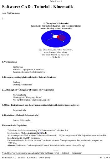 Software: CAD - Tutorial - Kinematik - Drehung