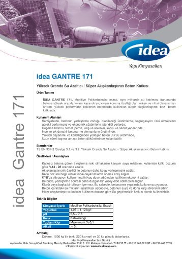 idea GANTRE 171 - Ä°dea YapÄ± KimyasallarÄ±