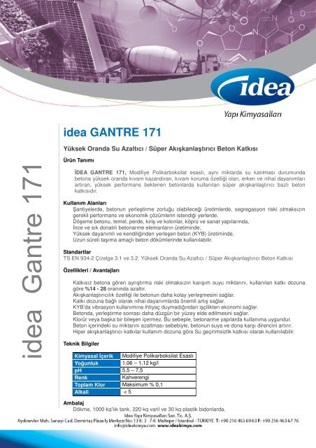 idea GANTRE 171 - Ä°dea YapÄ± KimyasallarÄ±