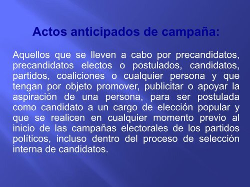 Actos anticipados de precampaÃ±a y de campaÃ±a - Instituto Electoral ...