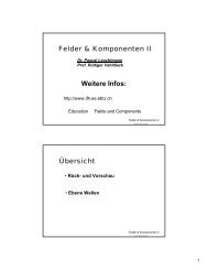 Felder & Komponenten II Weitere Infos: Übersicht