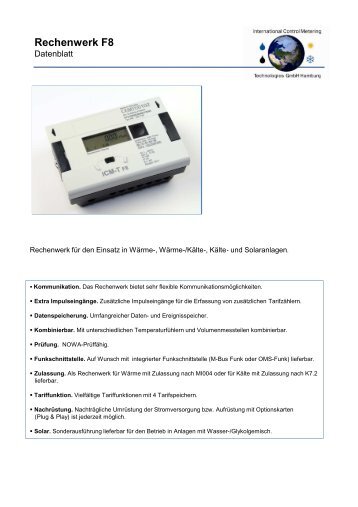 Entwurf ICM-T Datenblatt INT8 - ICM Technologies / ICM Technologies