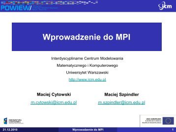 Wprowadzenie do MPI - ICM