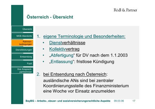 Grundsätze der Entsendung