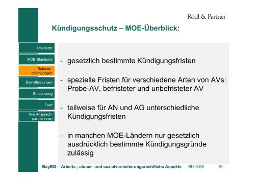 Grundsätze der Entsendung