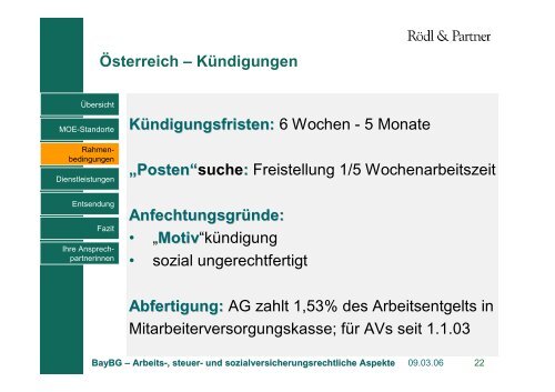 Grundsätze der Entsendung