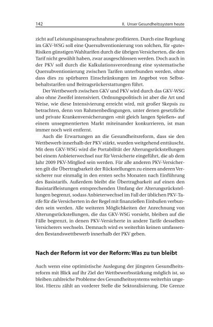 Das deutsche Gesundheitswesen nach den Reformen von 2007