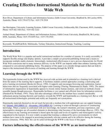 creating web based instructional materials essay Teaching with web-based resources web-based teaching starts with identifying and vetting your resources, creating a lesson plan, and developing online handouts that. creating web based instructional materials essay Teaching with web-based resources web-based teaching starts with identifying and vetting your resources, creating a lesson plan, and developing online handouts that.