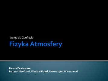 Fizyka Atmosfery - Instytut Geofizyki