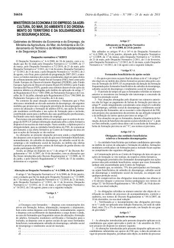 Despacho normativo n.Âº 6/2013 - QREN