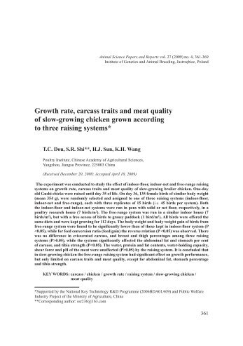 Growth rate, carcass traits and meat quality of slow-growing chicken ...