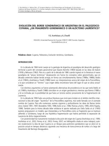 evoluciÃ³n del borde gondwÃ¡nico de argentina en el paleozoico