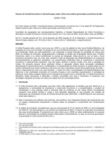 Para uma melhor governaÃ§Ã£o econÃ³mica da - Instituto de GestÃ£o do ...