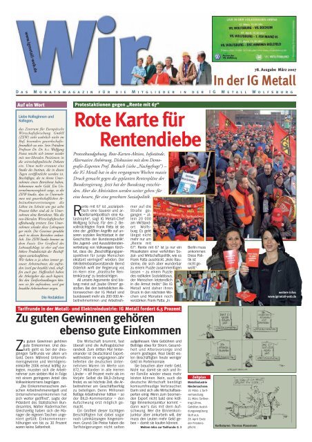 Rote Karte fÃ¼r Rentendiebe - IG Metall Wolfsburg