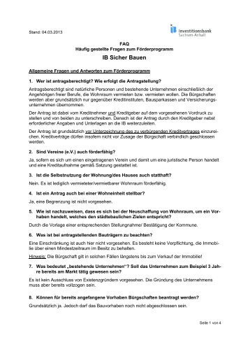 HÃ¤ufig gestellte Fragen - Investitionsbank Sachsen-Anhalt