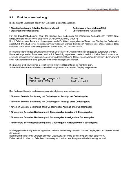 Honeywell - Einbruchmelderzentrale 561-MB48 - Bedienung (PDF)