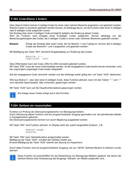 Honeywell - Einbruchmelderzentrale 561-MB48 - Bedienung (PDF)