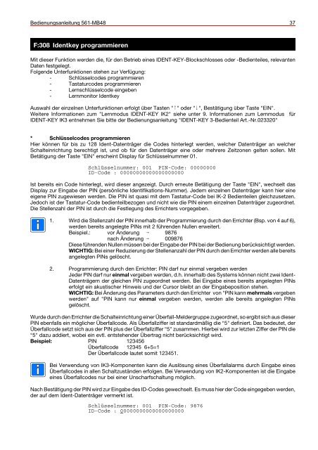 Honeywell - Einbruchmelderzentrale 561-MB48 - Bedienung (PDF)