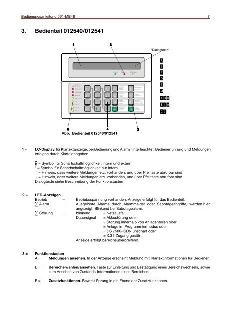 Honeywell - Einbruchmelderzentrale 561-MB48 - Bedienung (PDF)