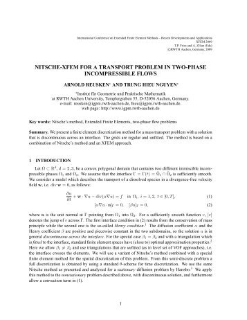 nitsche-xfem for a transport problem in two-phase incompressible ...