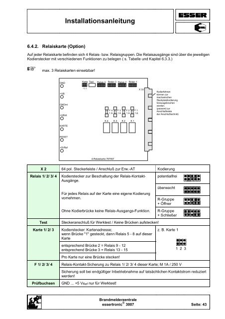 Brandmelderzentrale Essertronic 3007 - IGS-Industrielle ...