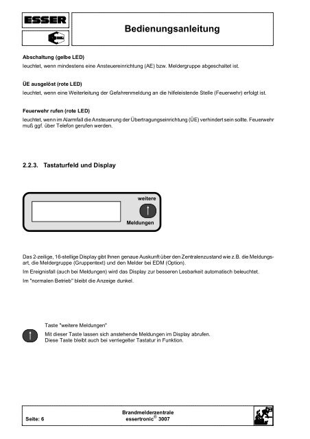 Brandmelderzentrale Essertronic 3007 - IGS-Industrielle ...