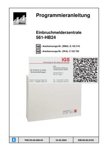 Einbruchmelderzentrale 561-HB48 - IGS-Industrielle ...