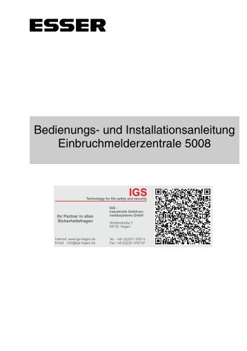 Einbruchmelderzentrale Essertronic 5008 - IGS-Industrielle ...