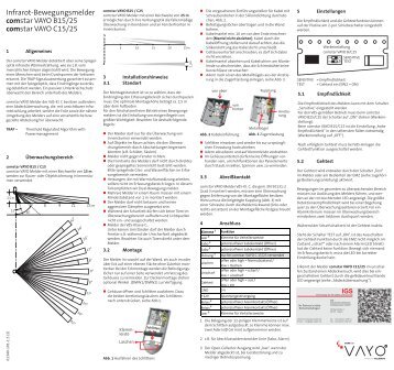 Infrarot-Bewegungsmelder Comstar VAYO B/C (PDF)