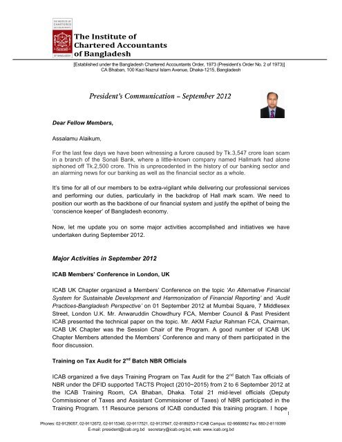 president comm sep-2012.pdf - ICAB
