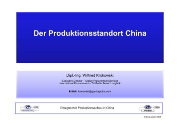 Der Produktionsstandort China - IHK Frankfurt am Main