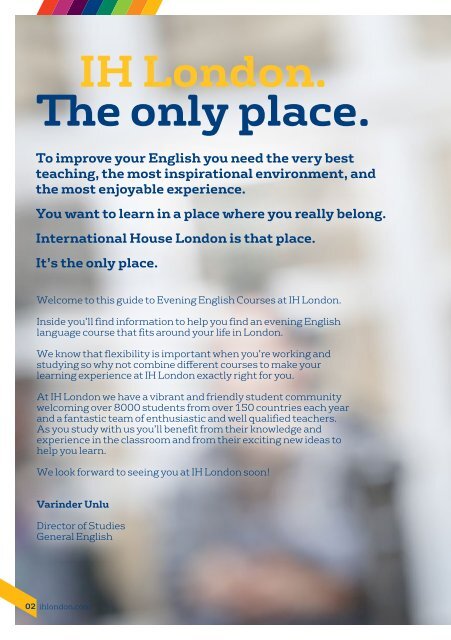 English evening courses brochure 2013 - International House London
