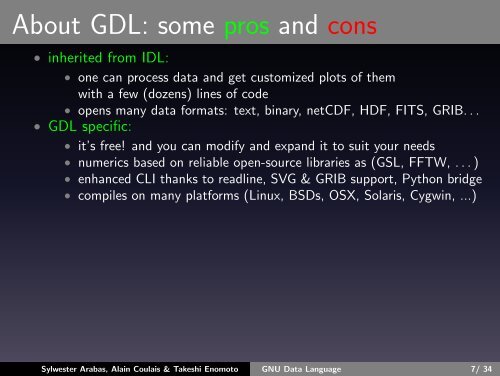 GNU Data Language (GDL) a free and open-source implementation ...