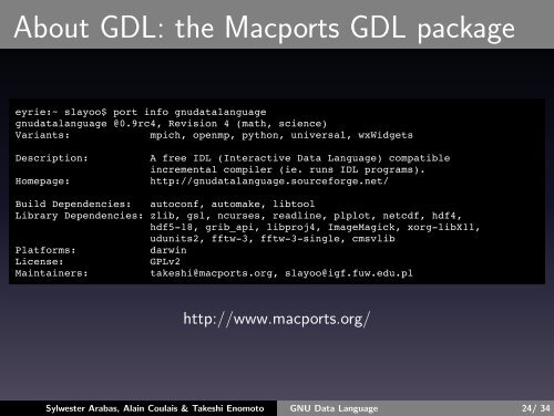 GNU Data Language (GDL) a free and open-source implementation ...