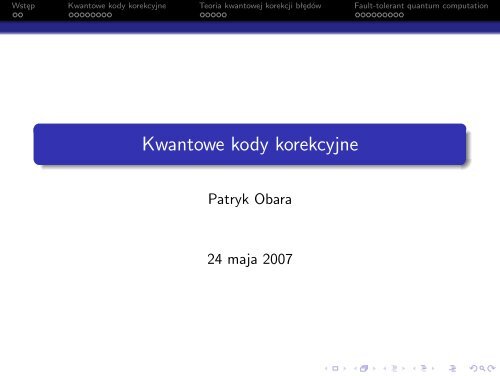 Kwantowe kody korekcyjne