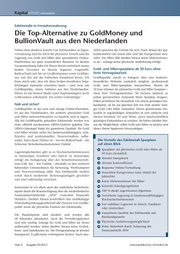 Die Top-Alternative zu GoldMoney und BullionVault  ... - GoldRepublic