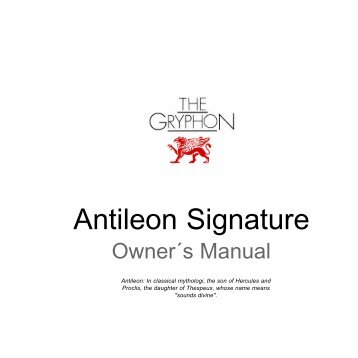 Antileon Signature - Gryphon Audio Designs