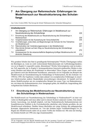 Erfahrungen im Modellversuch zur Neustrukturierung des ...