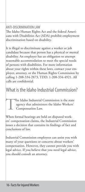 Idaho Workers' Compensation - the Idaho Industrial Commission ...