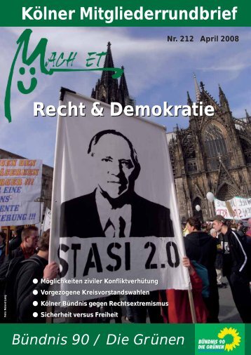 Nr. 212, März 2008 - Bündnis 90/Die Grünen Kreisverband Köln