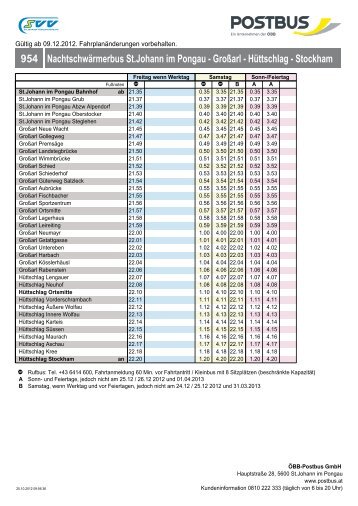 Nachtschwärmerbus St.Johann im Pongau - Großarl - Hüttschlag