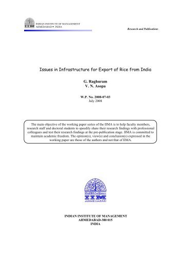 Rice Exports - Indian Institute of Management, Ahmedabad