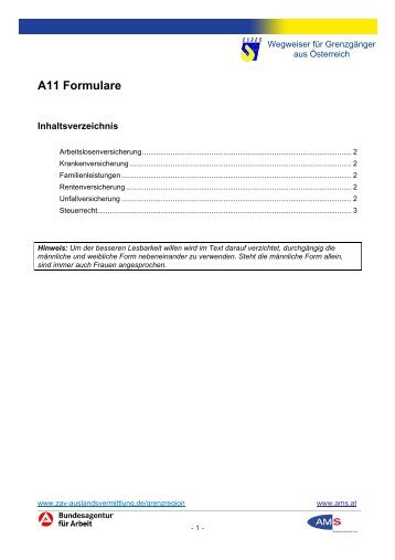 A11 Formulare - Arbeitsmarktservice Österreich