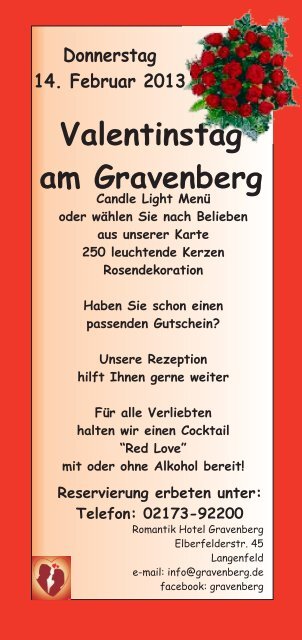 Valentinstag Flyer2013.cdr - Romantik Hotel Gravenberg